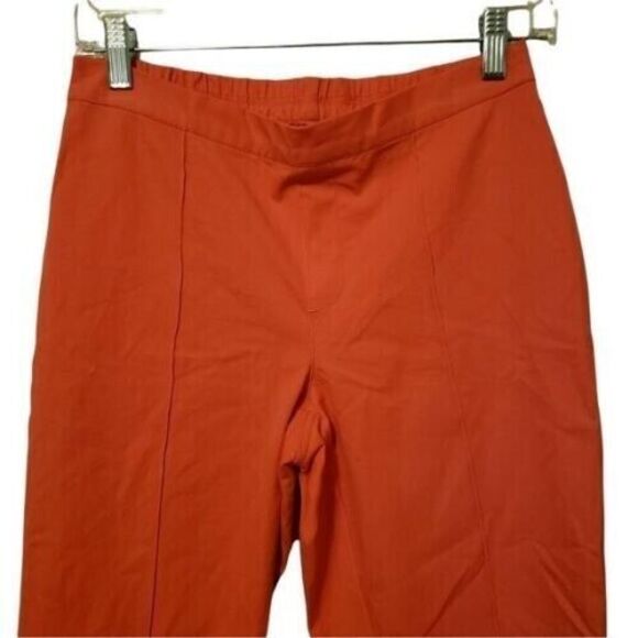 Isaac Mizhari Womens Size 8P Orange  Solid Pull On Cropped Pants - Picture 7 of 8